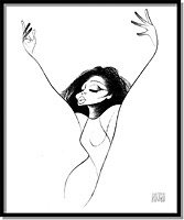 Diana Ross by Al Hirschfeld