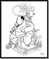 Alfred Hitchcock On The Set by Al Hirschfeld