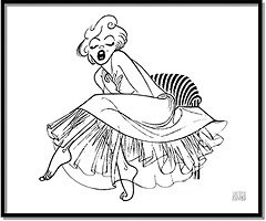 Marilyn Monroe, Seated by Al Hirschfeld