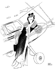 Margo Feiden, aviatrix, 1985 from The Official Website for Al Hirschfeld