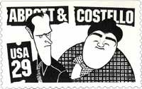 Abbott & Costello postage stamp at The Official Website for Al Hirschfeld