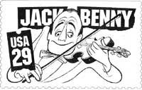 Jack Benny postage stamp at The Official Website for Al Hirschfeld