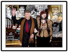  margo feiden and jerry stiller at bendel's during the Hirschfeld Spectacular
