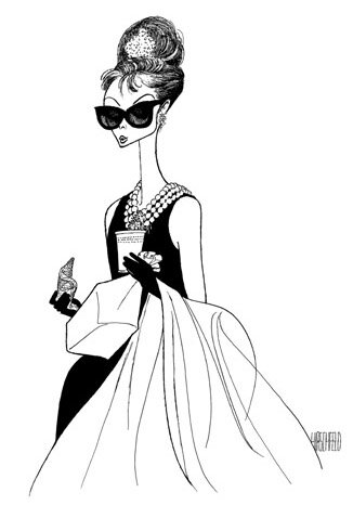 Audrey Hepburn by Al Hirschfeld at The Official Website for Al Hirschfeld