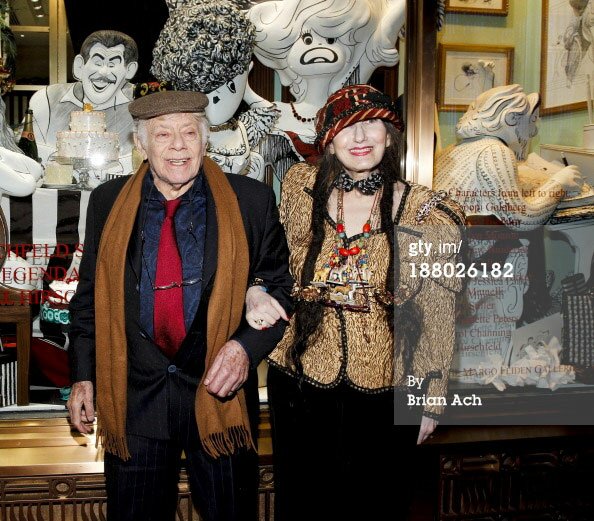 Comedian and actor Jerry Stiller and Margo Feiden, owner of the Al Hirschfeld Gallery