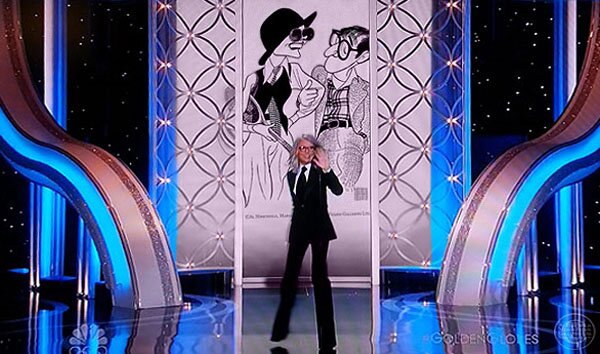 diane keaton honors Woody Allen at the Golden Globe Awards