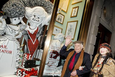 Jerry Stiller and Margo Feiden attend Al Hirschfeld Holiday Tribute at Henri Bendel in NY