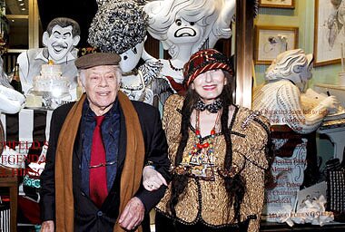 Jerry Stiller and Margo Feiden attend Al Hirschfeld Holiday Tribute at Henri Bendel in NY